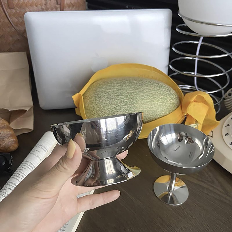 Turbokey 18/10 Stainless Steel Footed Sherbet Dish Mirror Finished Ice