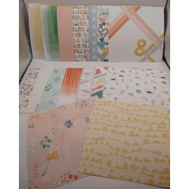 Pinkfresh Studio NEW Pinkfresh Studio Craft Scrapbook Paper 6"X6" Single-Side Floral Pastel 16 Ct