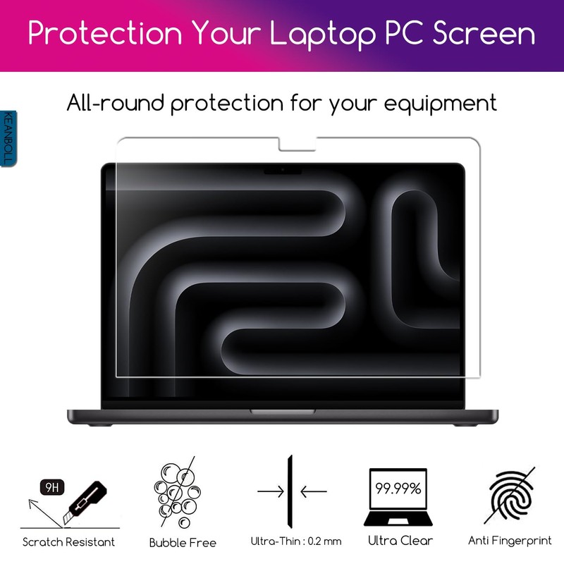 KEANBOLL (2-Pack) MacBook Pro 16 Tempered Glass Screen Protector for