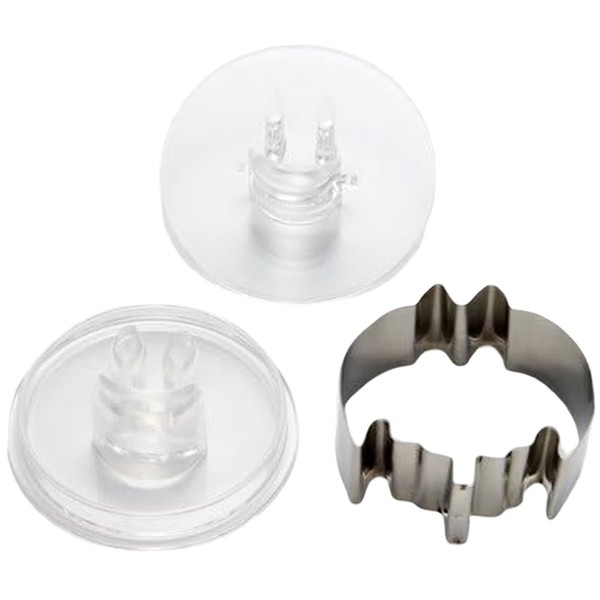 タイガークラウン クッキー型 シルバー クリア 71×71×42mm にこにこフェイス こうもり 抜型 顔 パーツ