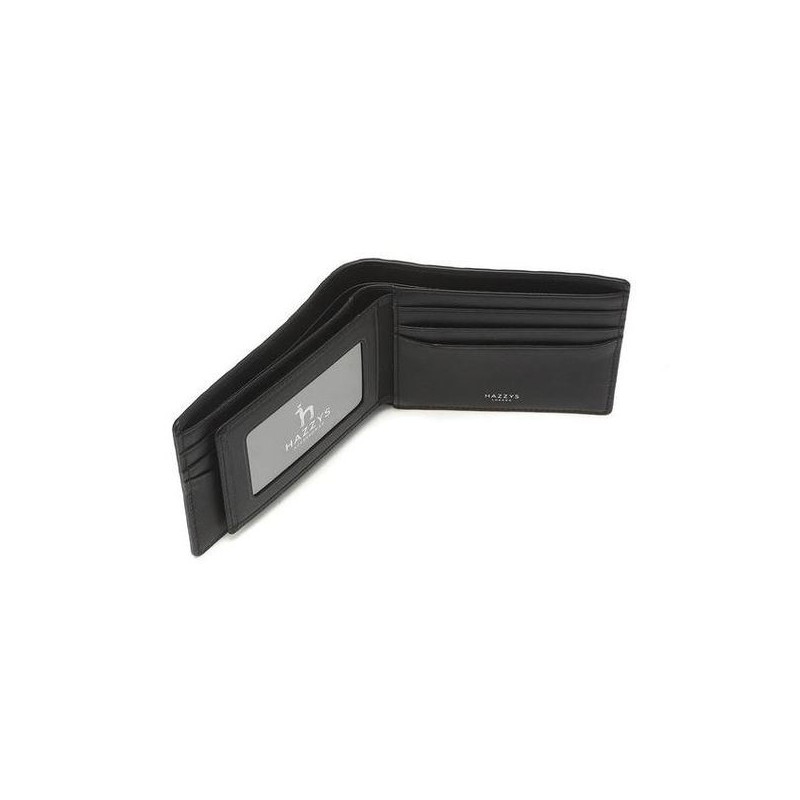 Hazzys (대구신세계)블랙 로고패턴 소가죽 반지갑 HJWA5E831BK Daegu Shinsegae Black Logo
