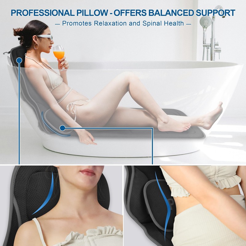 Poemland Luxury Full Body Bath Pillows for Tub-Extra Thick Bathtub