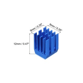 QUARKZMAN Pack of 22 9 x 9 x 12 mm Heatsinks Aluminium Radiator Heatsink Cooling with Thermal Blue Sticker for Chip CPU Transistor FET IC Amplifier Blue