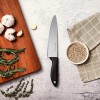 Kitchen 15-Piece Kitchen Knife Set,Sharpener Wooden Block,Serrated Steak Knives,Black