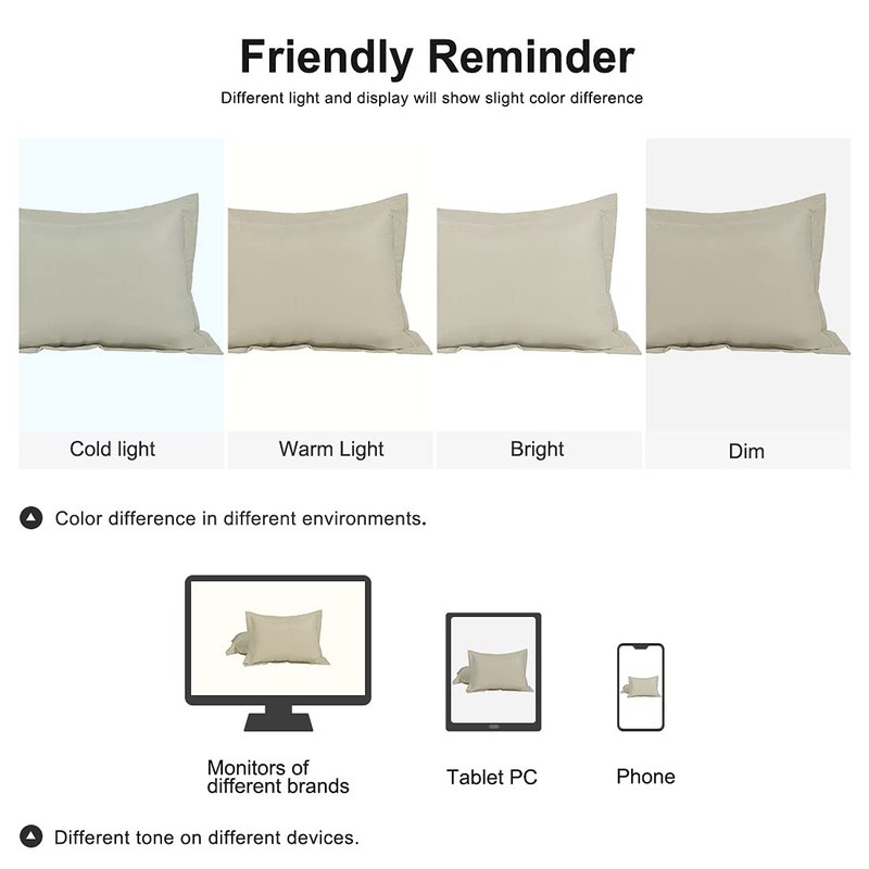 sourcing map Pillow Shams 2 Pack Soft Brushed Microfiber Envelope