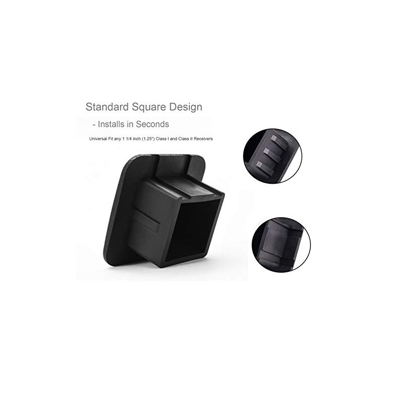 CyanHall 1.25” Black Trailer Hitch Tube Rubber Cover Plug, Fits