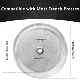 French Press Filter 6 Pieces Stainless Steel Replacement Filters Mesh French Press Screen Filter Replacement for Coffee Tea Makers and Coffee Grounds Filters