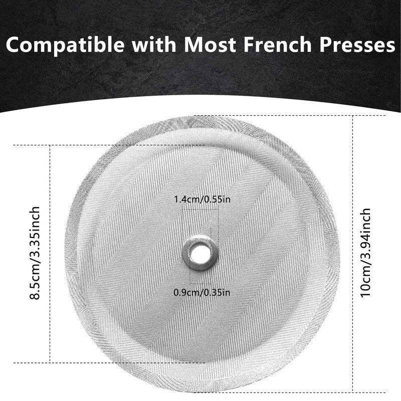 French Press Filter 6 Pieces Stainless Steel Replacement Filters Mesh