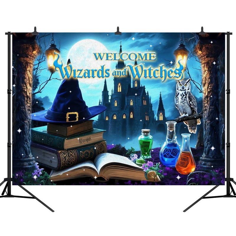 Wizard Party Backdrop Witches Halloween Photography Background 7x5ft