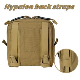 ULIONTAC Tactical Bag 500D Nylon with Double YKK Zipper Smart GP Outdoor Accessories Magazine Pouch Inner Pocket Molle Strap Matte Hunting Fishing Tool 15x15x6cm, CB