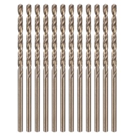 HARFINGTON 12pcs Cobalt Drill Bit, #43 0.089" HSS-CO Aircraft Twist Drill Bit with Straight Round Shank for Drilling Stainless Steel Cast Iron Tough Material