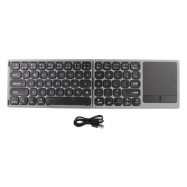 Foldable Keyboard with High Sensitivity Touchpad Type C Charging 7 Screen Views Travel Keyboard for IOS for Android for Windows