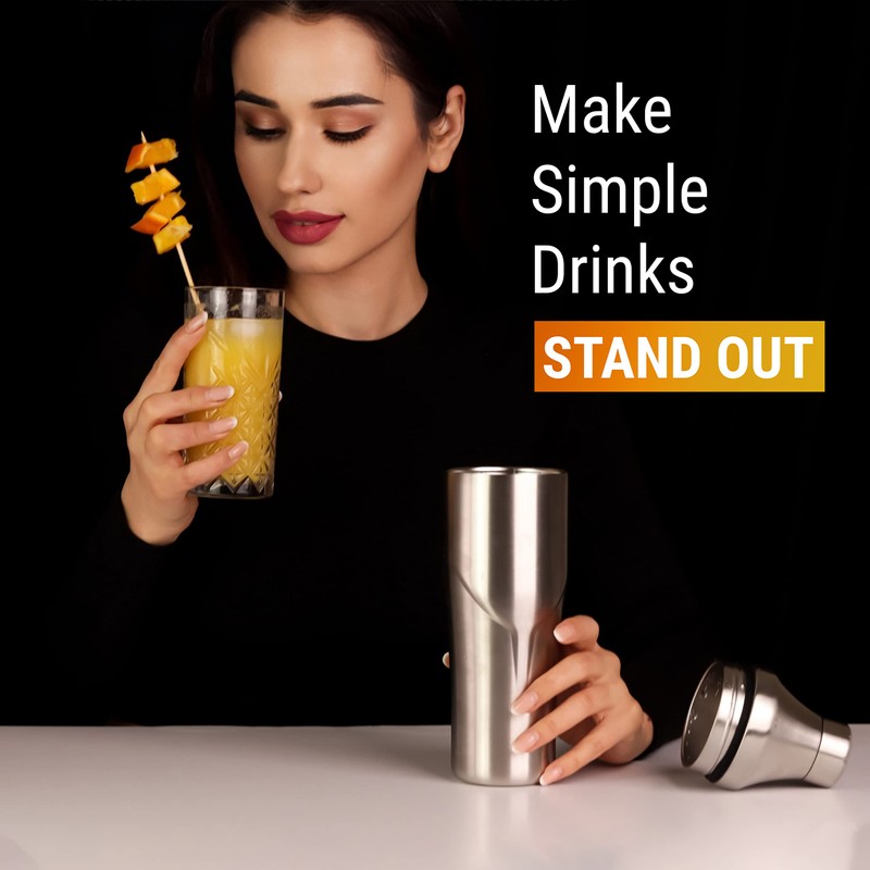 Lexenic 24oz Cocktail Shaker - Insulated Double Wall Keep Drink