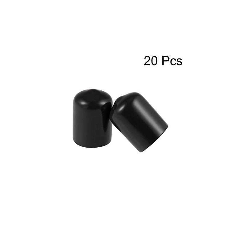 sourcing map 20pcs Rubber End Caps 14mm ID Vinyl Round