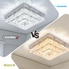 Cainjiazh 11.8" Crystal Chandelier LED Crystal Flush Mount Ceiling Light