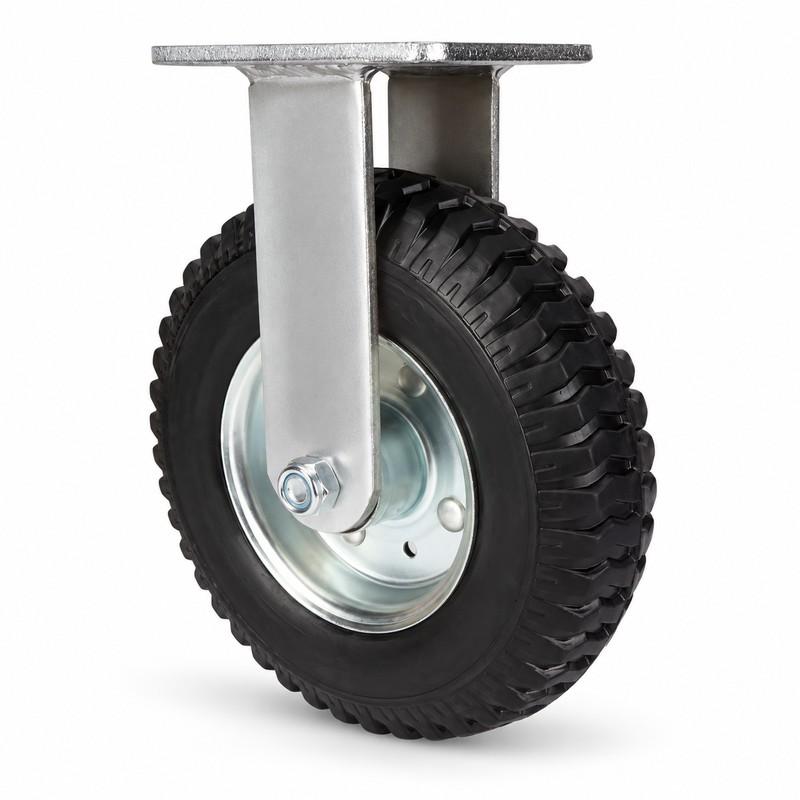 10-Inch Pneumatic Swivel Caster Wheel, Inflatable Rubber Tire with Metal