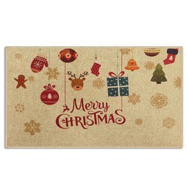 Arttown Fall Door Mat, Thanksgiving Farm Pumpkin Vintage Welcome Indoor Front Door Mat Autumn Maple Leaf Doormat Outdoor Entrance Non Slip Absorbent Resist Dirt Carpet for Entryway 17x30 Inches