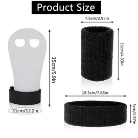 WORSETUY 5 in 1 Sports Gymnastics Grip Wristbands Wrist Straps Set, Including 2 Wristbands+2 Wrist Guard Straps+1 Headband, Gymnastics Hand Grips Wristbands Sets Hand Grip Protector for Kids Fitness