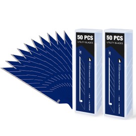 Gomake 9mm Utility Knife Replacement Blades,30 Degree Snap Off Carbon Steel Knife Blades for Retractable Cutting Knives, Hobby, Craft, Box Cutter 100PCS (Blue)