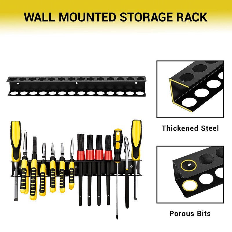 Rostationa Screwdriver Plier Organizer Wall Mount,Screwdriver Rack,Metal Plier Holder Utility