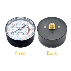 Portable Air Compressor Pressure Calibrator Double Scale Pressure Gauge Horizontal 0-10 Bar Multi-Purpose Double Scale