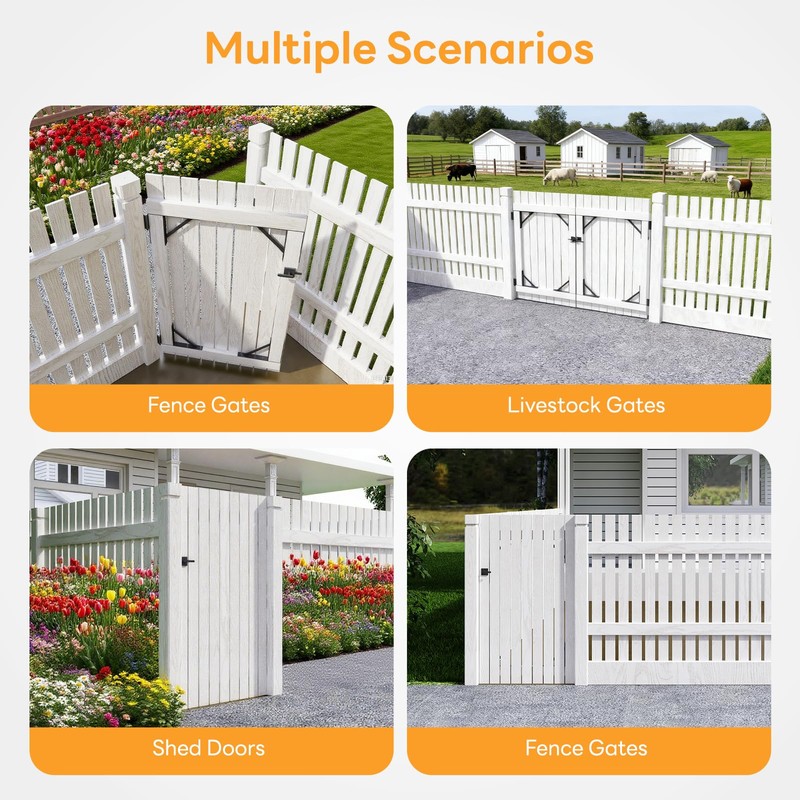DIYHD Heavy Duty Anti-Sag Gate Kit with Left-Opening Latch for