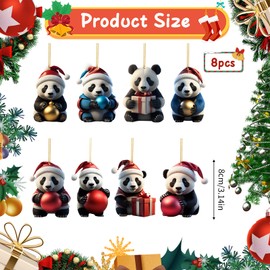 Christmas Tree Ornament Cow Pendant Panda Pendant for Christmas Hanging Decorations Acrylic Christmas Party Supplies Gift for Animal Lovers (Style B)