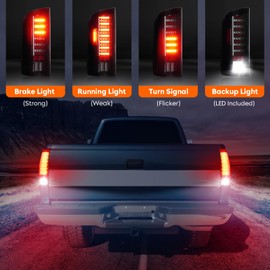 Tresound LED Tail Light for Dodge Ram 1500 2002-2006, Ram 2500 3500 2003 2004 2005 2006, Rear Taillight Assembly, 55077348AF 55077347AF