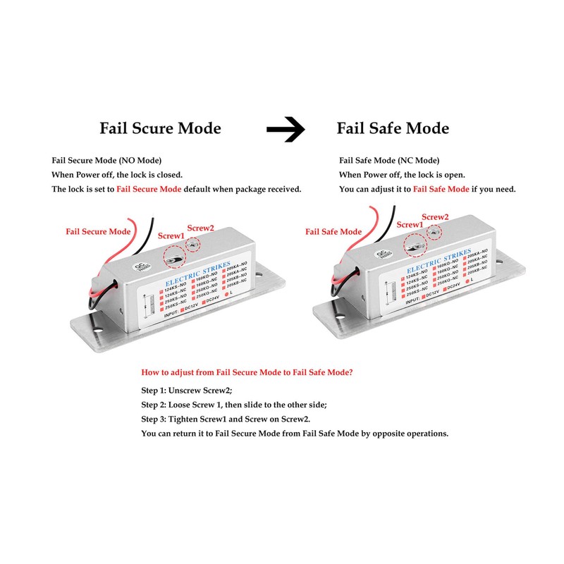 Smart Door Access Control System Electric Strike Lock Kit with