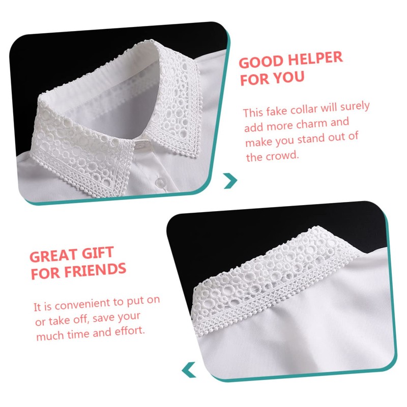 Artibetter Detachable White Fake Collar for Women Shirt Collar Accessory