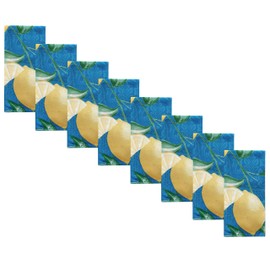 Newbridge Mediterranean Lemon Zest - Servilletas de tela para interiores y exteriores, diseño de limón, color azul y amarillo