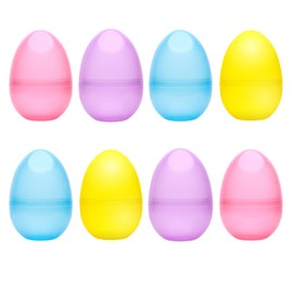 Easter Eggs 6” - 4 Translucent Colors Bright Fillable Easter Eggs – 8ct - Easter Basket Stuffers - Empty Large Enough to Hold Toy Candy - Stand Up Plastic Easter Egg Filler - Egg Hunt Kids Surprise