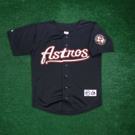 Majestic Lance Berkman 2001 Houston Astros Men's Alternate Black Jersey w/ 40th Patch - M