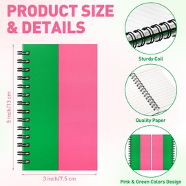 Resurhang 12 Pack Pink and Green Party Favors Small Spiral Notebooks Witch Pocket Notebook 3 X5 Inches Notepad 120 Pages Mini Notepads for Birthday Witch Party Gifts Sorority Gift