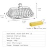 6.5'' Glass Butter Dish with Lid,Clear Classic Covered Butter Container