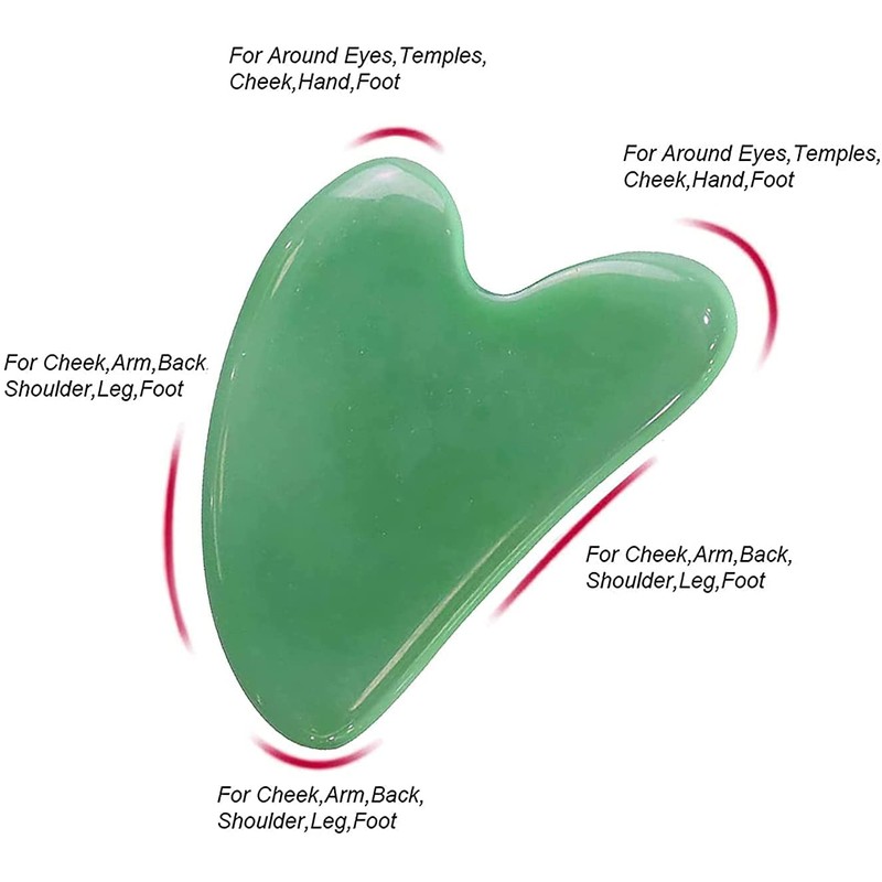 Gua Sha Stone Natural Heart Shape Facial Massage Tool, Women's