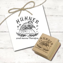Dekolando Motif Stamp Chicken Heart Country House Wooden Stamp 58 x 58 mm