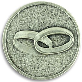 Lot of 2! His and Hers Together Forever Marriage Wedding Pocket Token Gift Charm Coins 1.2" with Prayer