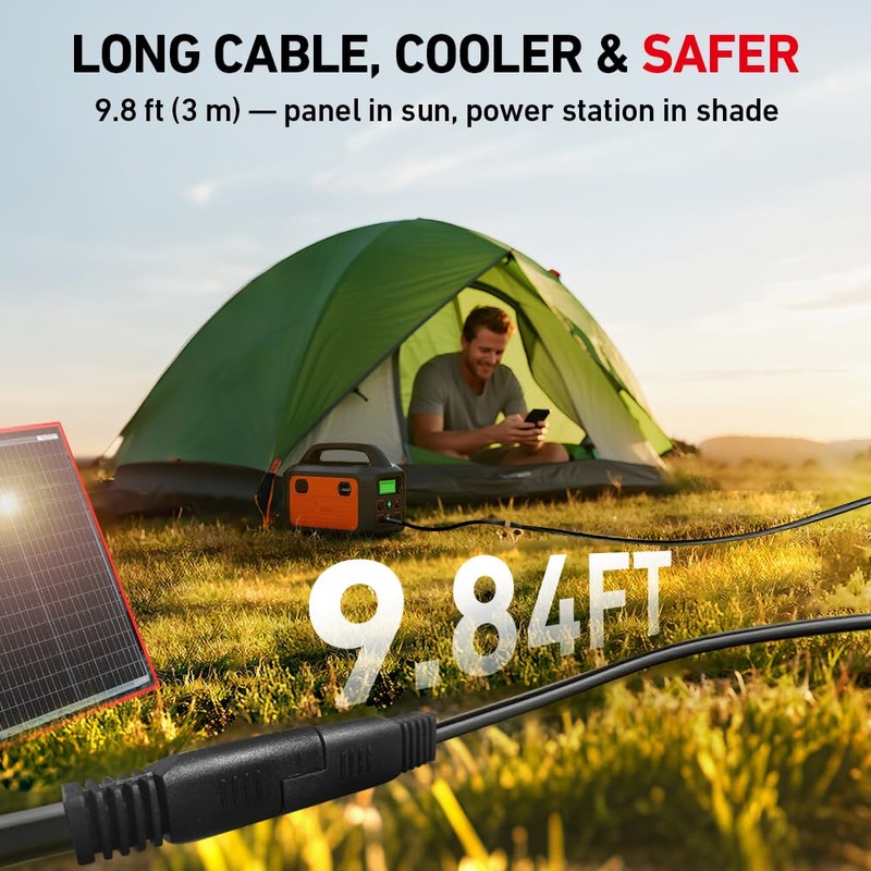 DOKIO 100W Portable Foldable Solar Panel Kit, Compact 18.9x26in Design