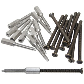 10 x 75mm Antique Brass Socket Screws Set – M3.5 50mm Screw with Extension Studs - Long For Deep Boxes, Tiled Walls etc