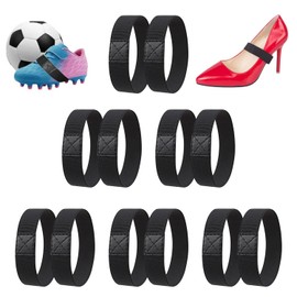 Srvauyea 6 Pairs of Shoelaces Fixing Band Football Bow Shoelaces Fixing Tape Anti Loose Shoe Laces Elastic Football Shoe Laces Holder for Football Boots High Heel Adult Child