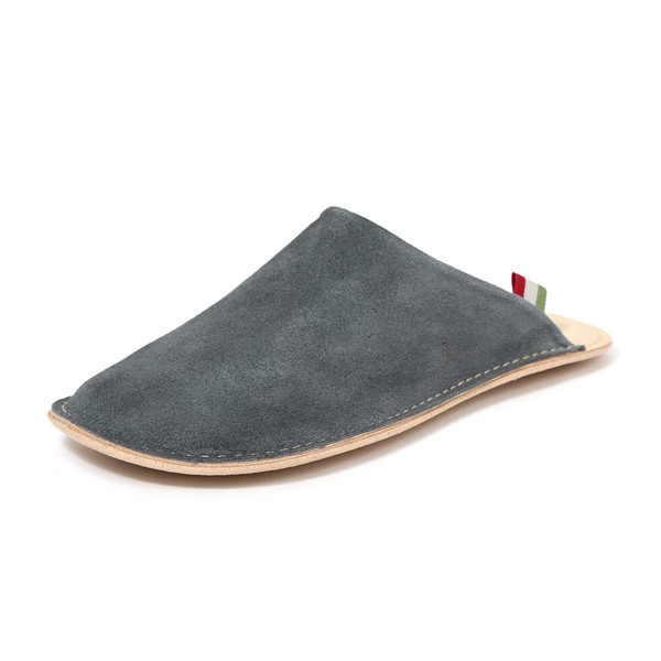 Orobianco UMAYA Room Shoes, Leather Slippers, Genuine Leather, Made in Japan, Unisex, GRAY/Suede