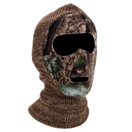 Quietwear Men's Reversible Camo Facemask, Adventure Grey, One Size