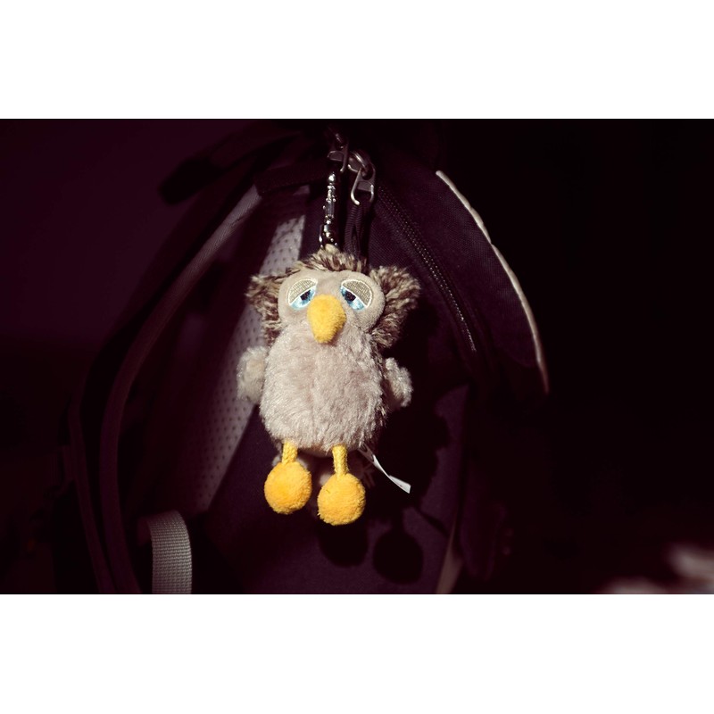 Schaffer 0253 Plush Keyring Owl Eulalia, Polyester, No Gemstone