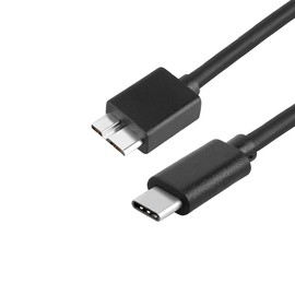 LIONX Hard Drive Cable Micro B to USB C 1FT - USB 3.1, 10Gbps, Black - USB C to Micro B Cable for External Hard Drive Connectivity