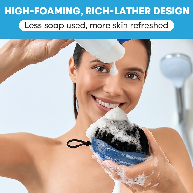 Shower Scrubber for Body 2-in-1 : 2 - Pack High