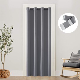 SHINELAND Temporary Door Curtain for Privacy Doorway,Sound Proof Folding Door for Room Divider,80 Inch Length