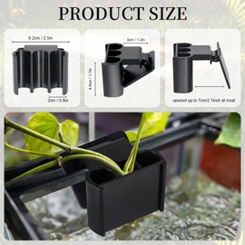 Ztzfacai 1 Pack Hanging Aquarium Plant Holder – 3 Holes Aquatic Plant Cups, Fish Tank Holder for Aquatic Plants, Ideal for Aquarium Tank Decoration(Black)