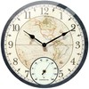 Infinity Instruments Orbis Indoor Outdoor Wall Clock and Thermometer, Traditional