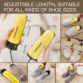 BestMoument - Secador de zapatos con generadores de calor PTC duales, longitud ajustable, secado eficiente del calzado, eliminación de olores (secador de zapatos original de doble núcleo)